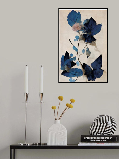 Blue Dry Flowers Poster och Canvastavla