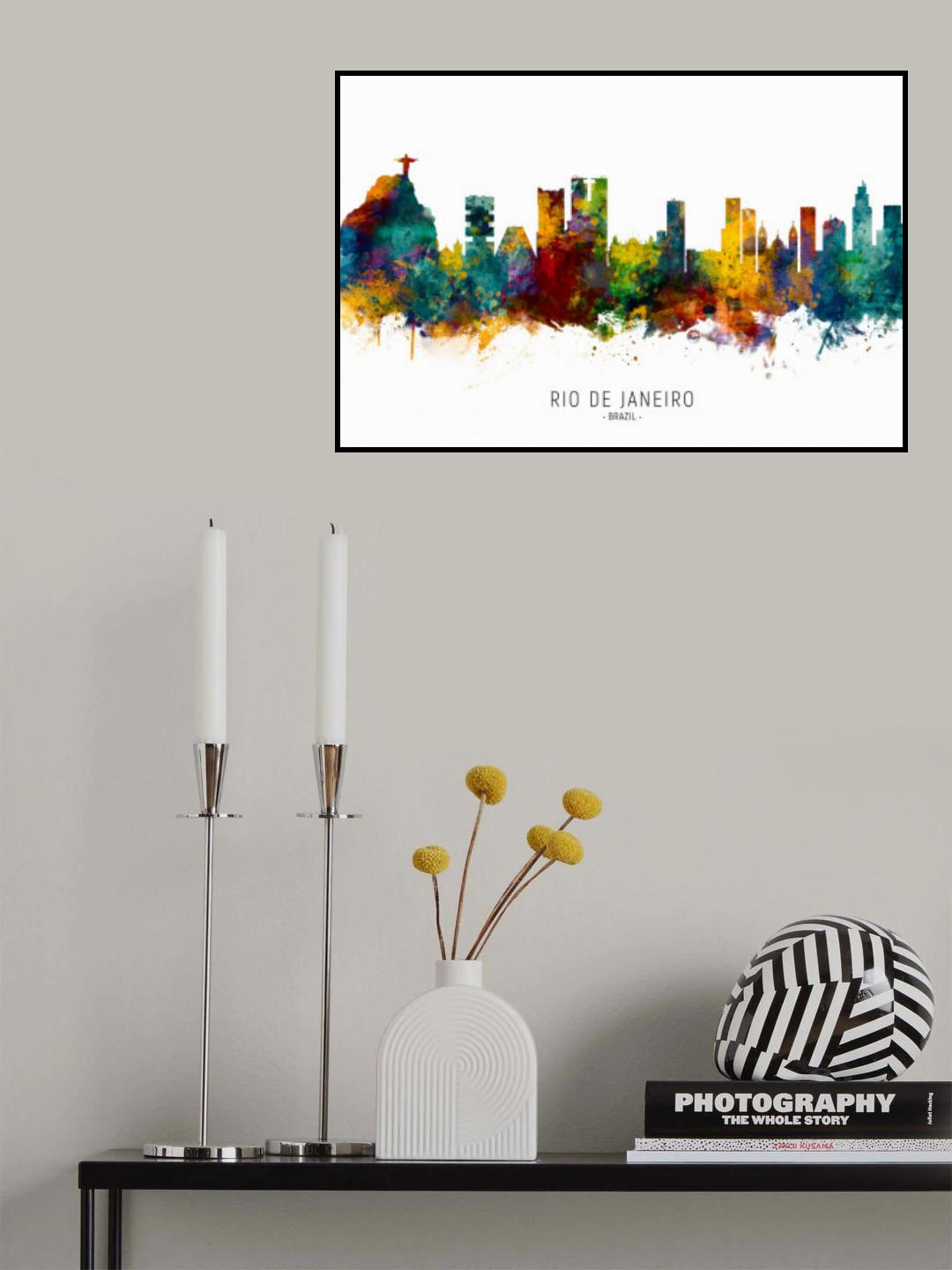Rio de Janeiro Brazil Skyline Poster och Canvastavla