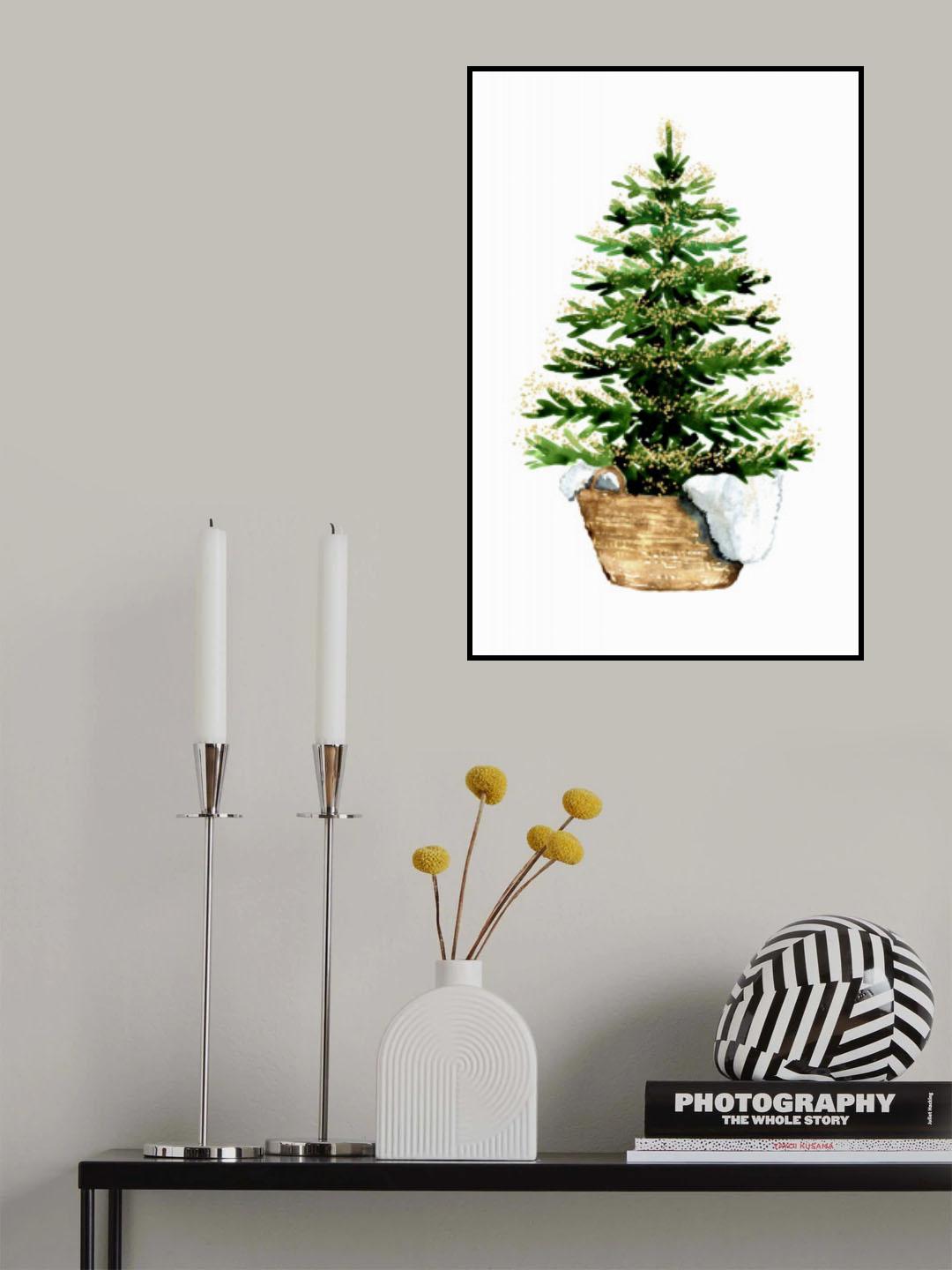Cozy watercolor Christmas tree (2) Poster och Canvastavla