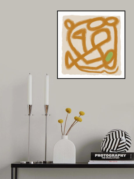 Tan Scribble 3 Poster och Canvastavla