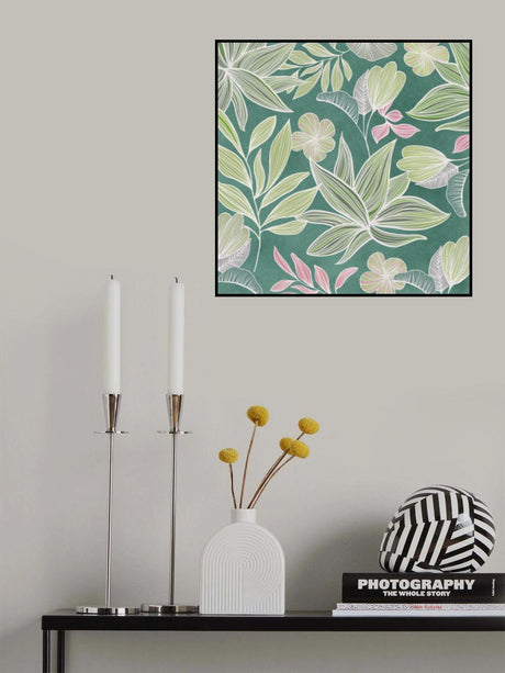 Vintage Hawaiian Tropical Pattern Poster och Canvastavla