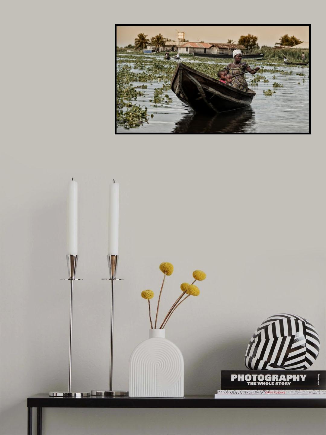 daily life at Ganvié lake Poster och Canvastavla