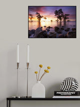 Sunset lagoon beach Poster och Canvastavla