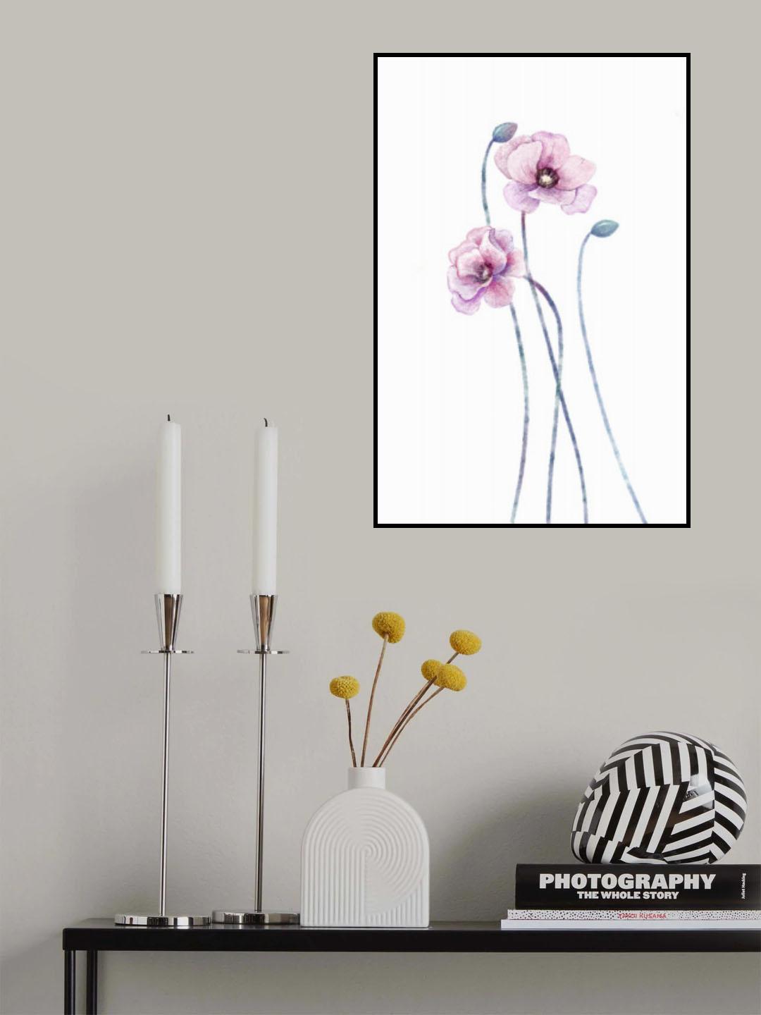 Pastel poppy flower Poster och Canvastavla