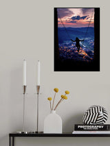 Silhouette Of A Woman On A Swing Poster och Canvastavla