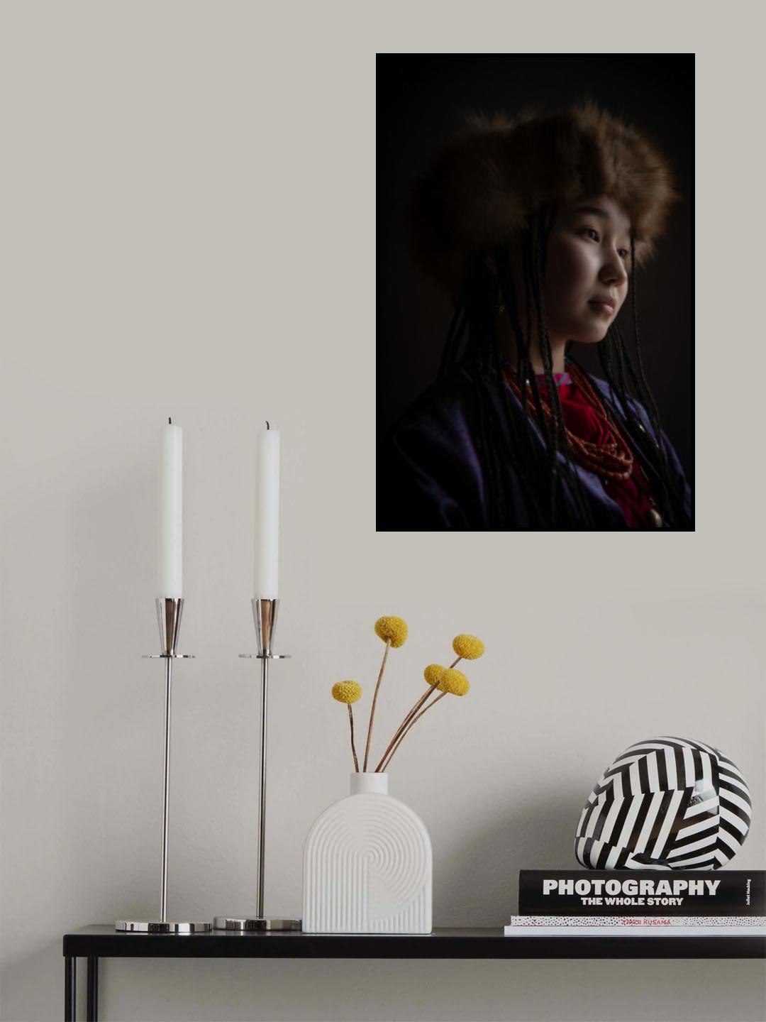 The beauty and innocence of a young Kyrgyz lady Poster och Canvastavla