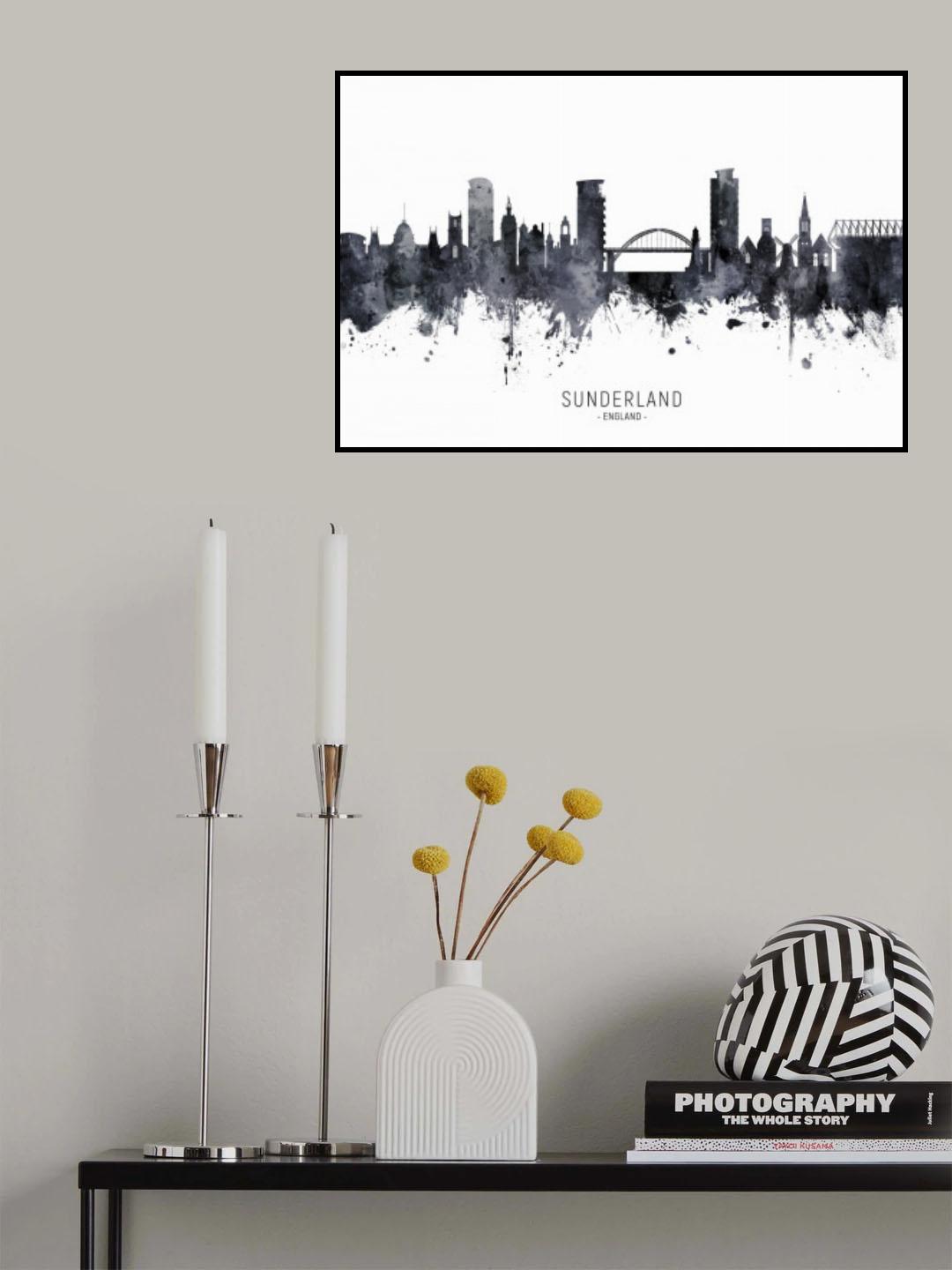 Sunderland England Skyline Poster och Canvastavla