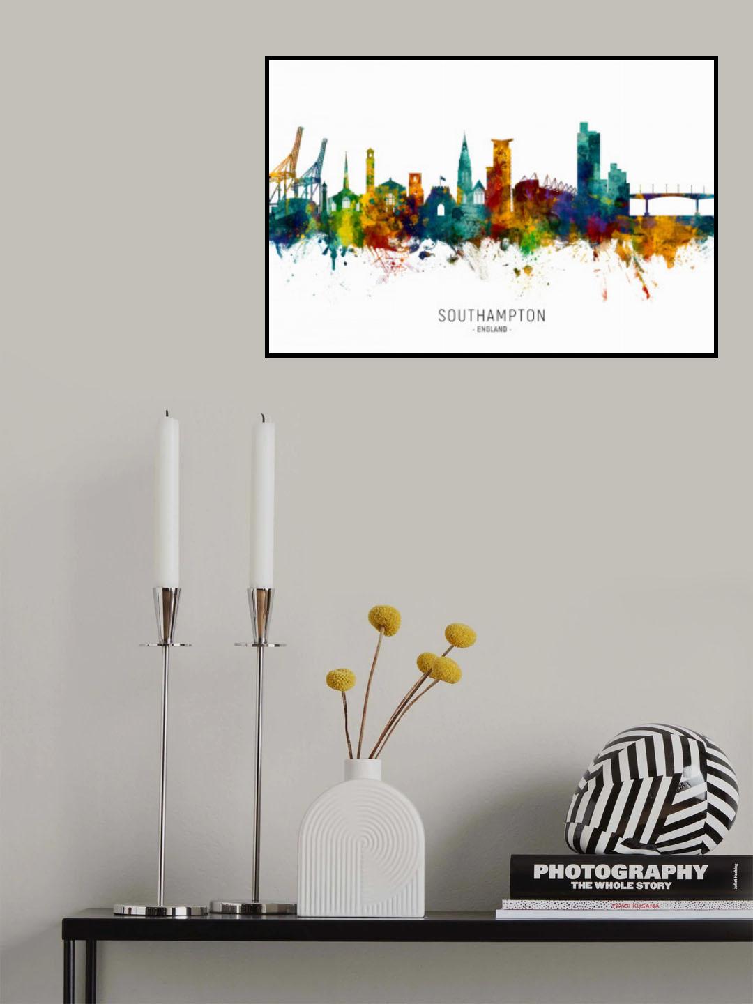 Southampton England Skyline Poster och Canvastavla