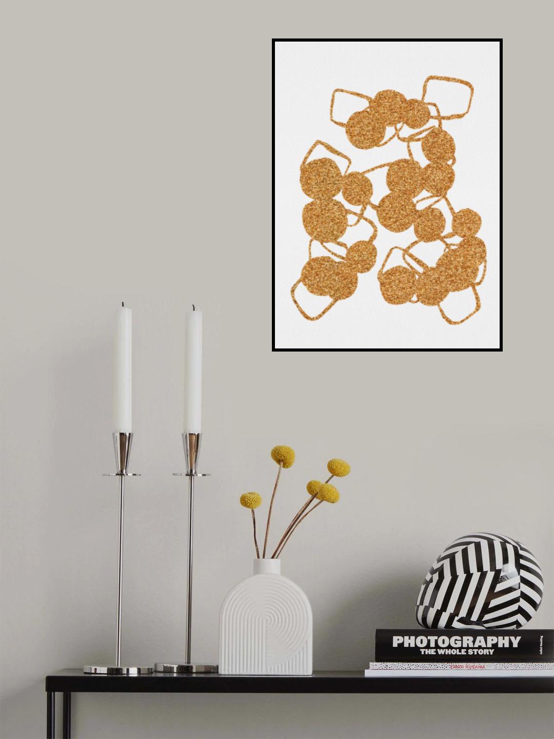 Copper Glitter Shapes Chain Poster och Canvastavla
