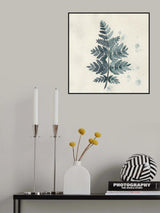 Teal watercolor fern 1 Poster och Canvastavla