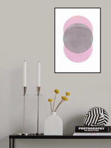Gray Pink Circles Poster och Canvastavla