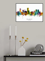 Wellington New Zealand Skyline Poster och Canvastavla