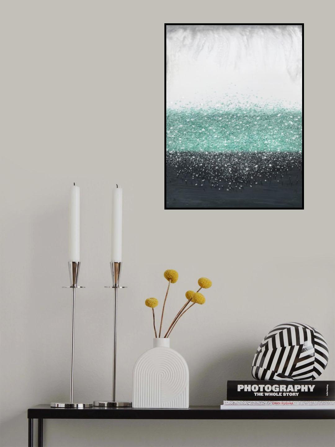Crystal Rain Green Poster och Canvastavla