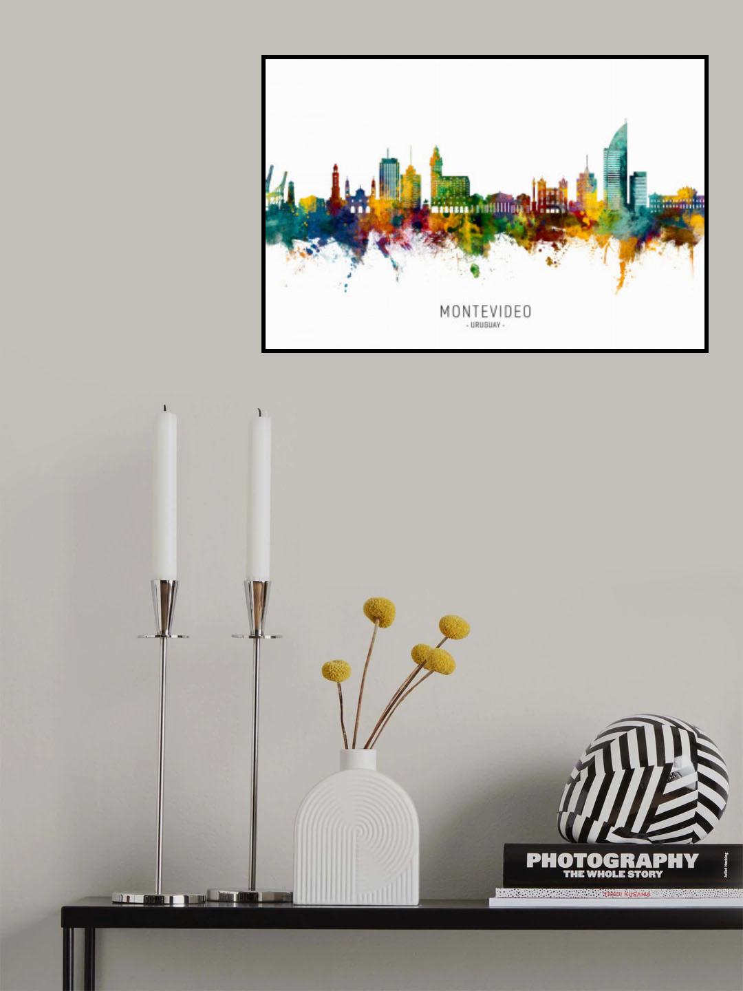 Montevideo Skyline Uruguay Poster och Canvastavla