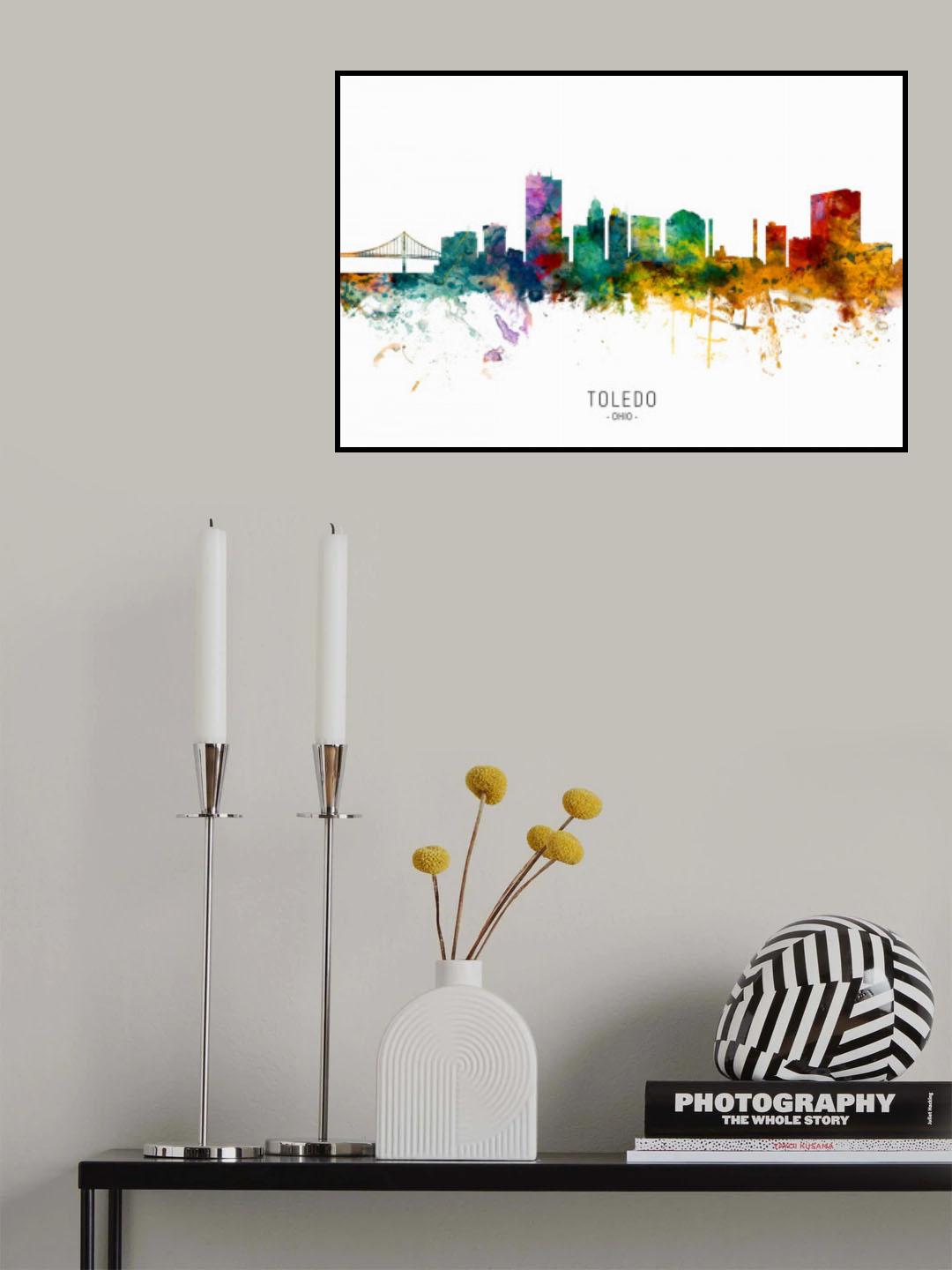 Toledo Ohio Skyline Poster och Canvastavla