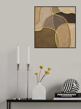 Calm Shapes Brown Gold Poster och Canvastavla