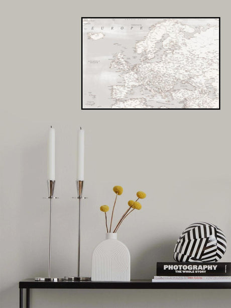 Lysander detailed map of Europe Poster och Canvastavla