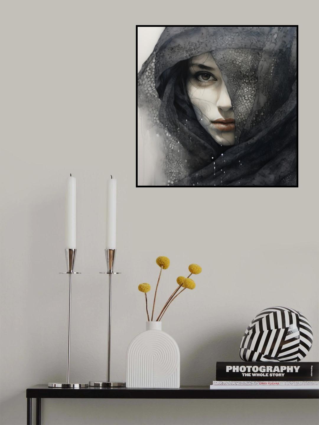 Black Ink Woman 2 Poster och Canvastavla