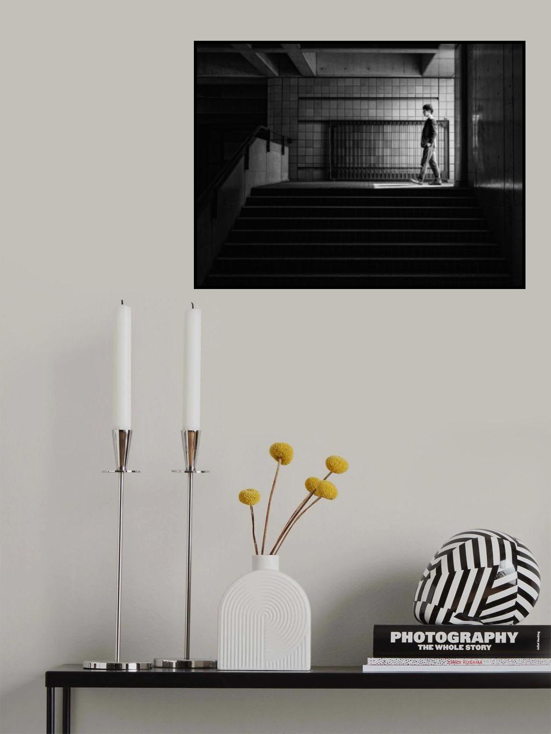 A man walking into the corridor Poster och Canvastavla