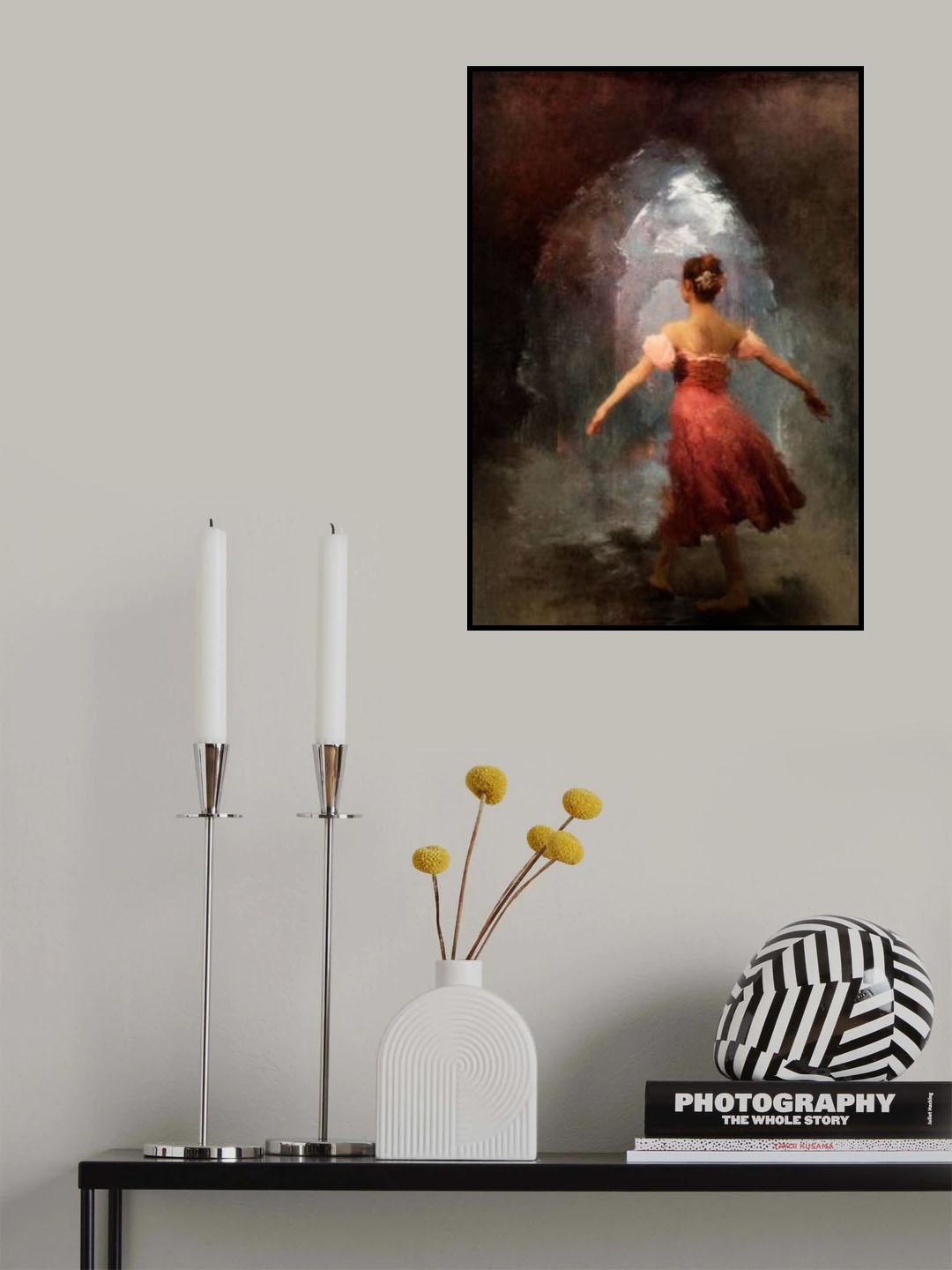 Ballerina with red dress... Poster och Canvastavla