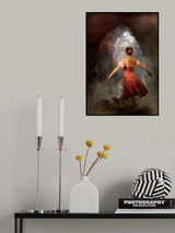 Ballerina with red dress... Poster och Canvastavla