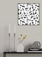 Black White Abstract Cutouts Poster och Canvastavla