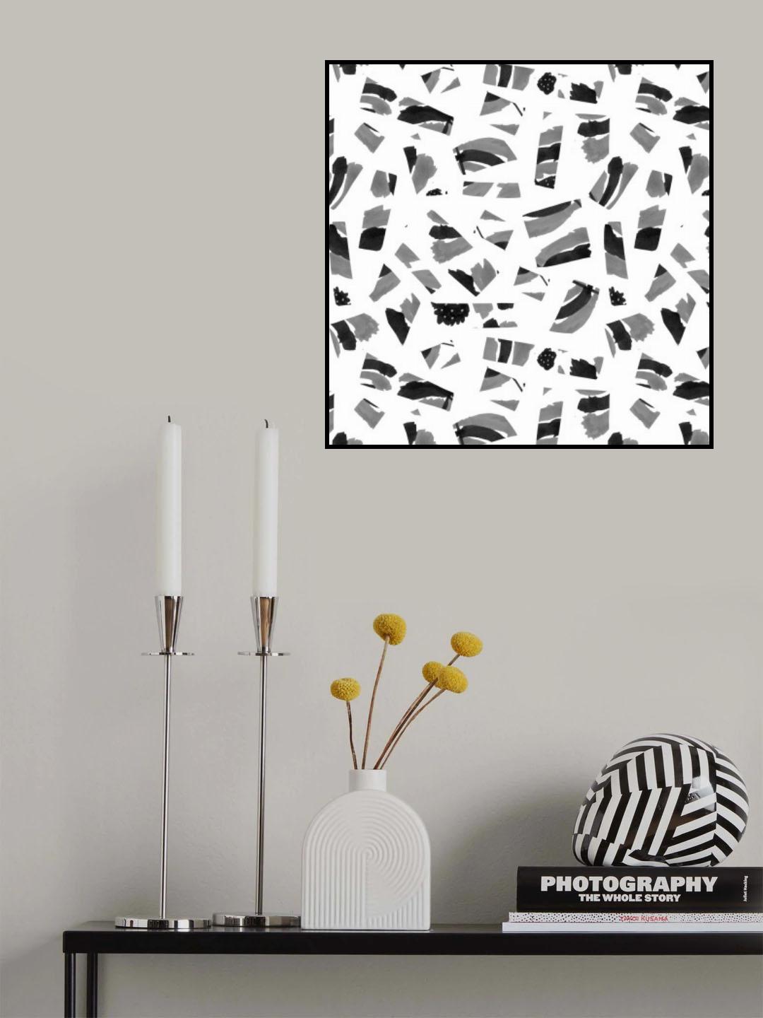 Black White Abstract Cutouts Poster och Canvastavla
