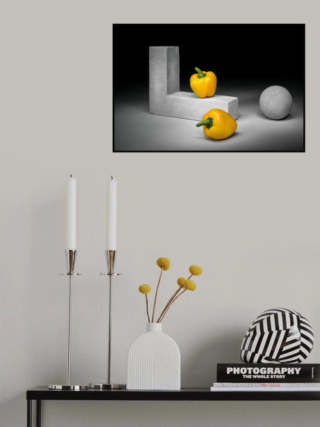Yellow bell peppers Poster och Canvastavla