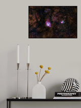 Lagoon &amp; Trifid Nebula from Light Polluted Sky Poster och Canvastavla