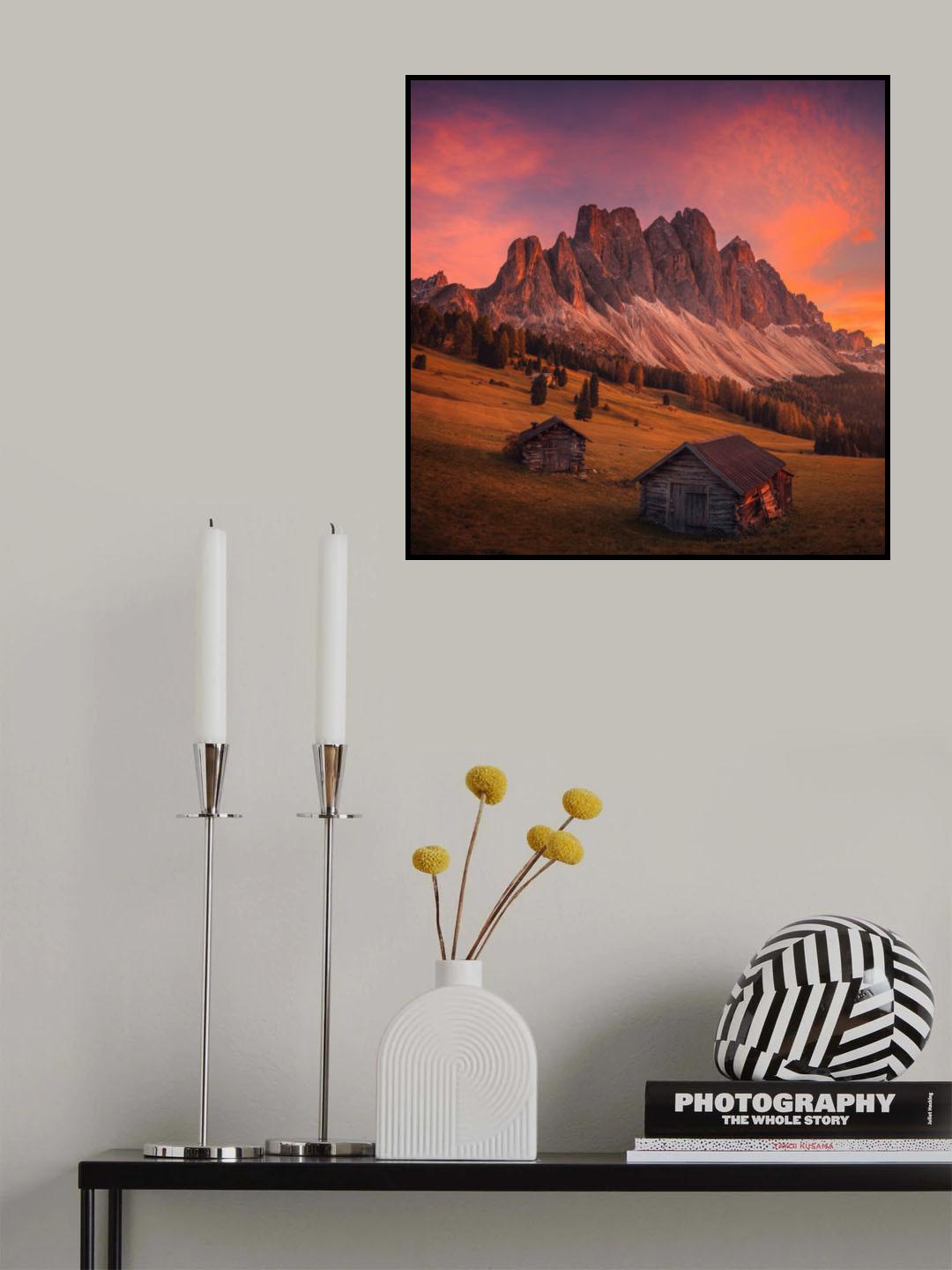 Cabins In The Dolomites Poster och Canvastavla