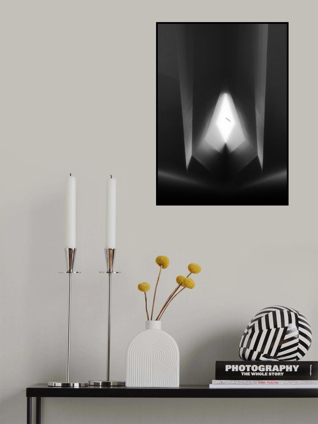 A bird flew over the roof Poster och Canvastavla