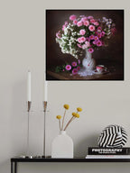 With a bouquet of chrysanthemums Poster och Canvastavla