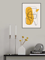 Line Abstract In Yellow Poster och Canvastavla