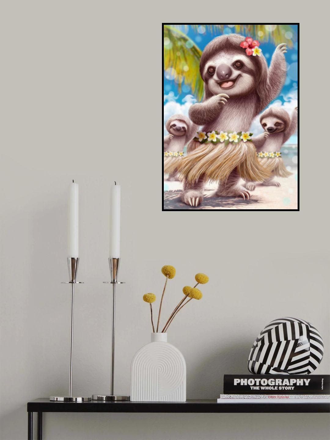 SLOTH HULA DANCER Poster och Canvastavla