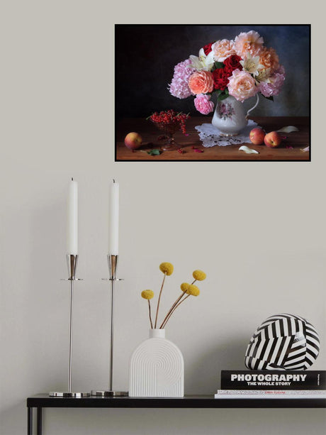 Still life with roses and berries Poster och Canvastavla