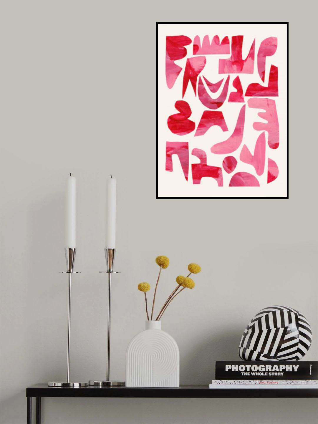 Pink Kiss Pieces Poster och Canvastavla