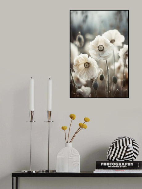 White Poppy Field No 1 Poster och Canvastavla