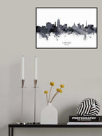 Lansing Michigan Skyline Poster och Canvastavla