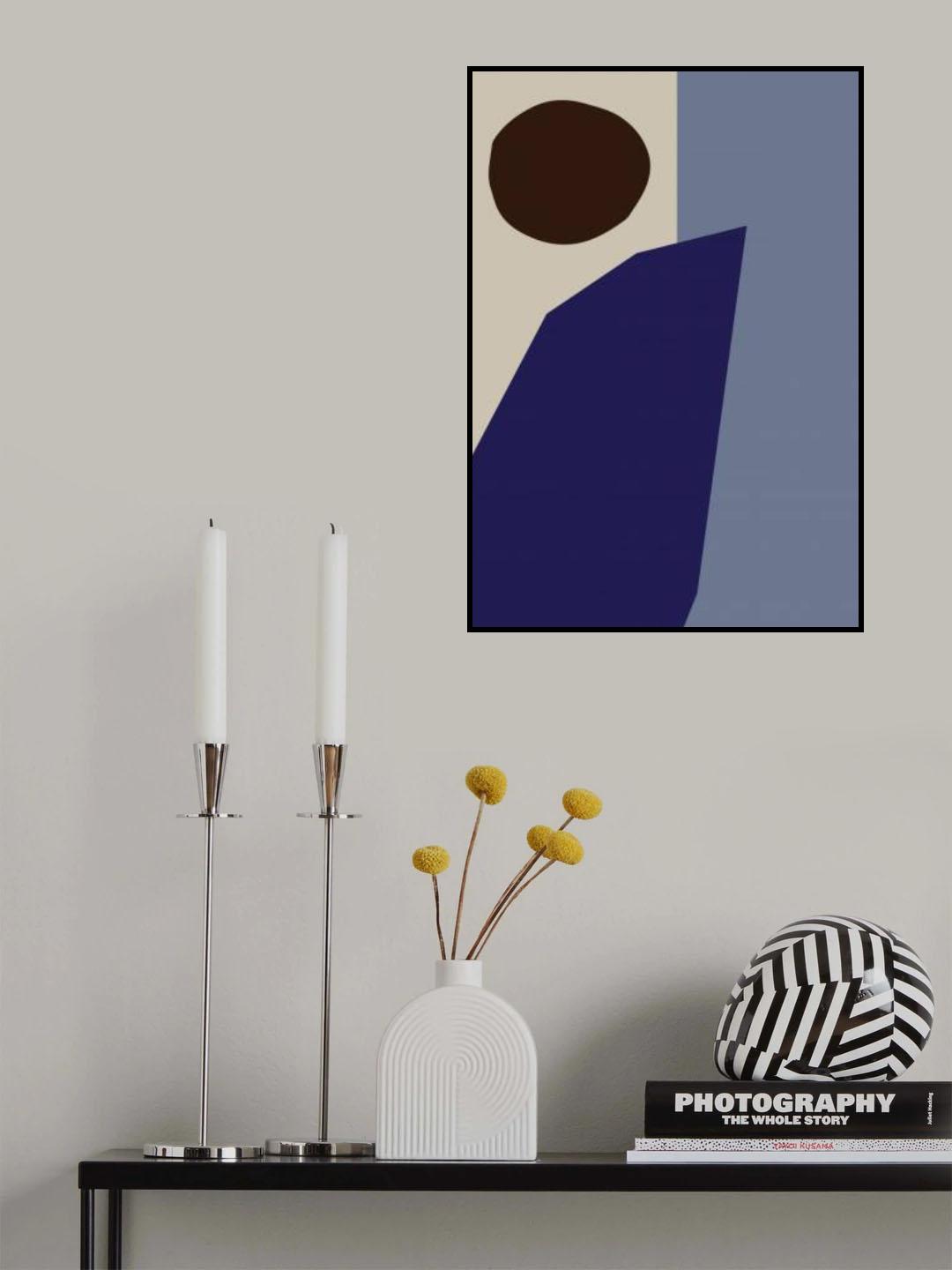 Color Blocks 02 Blue Poster och Canvastavla