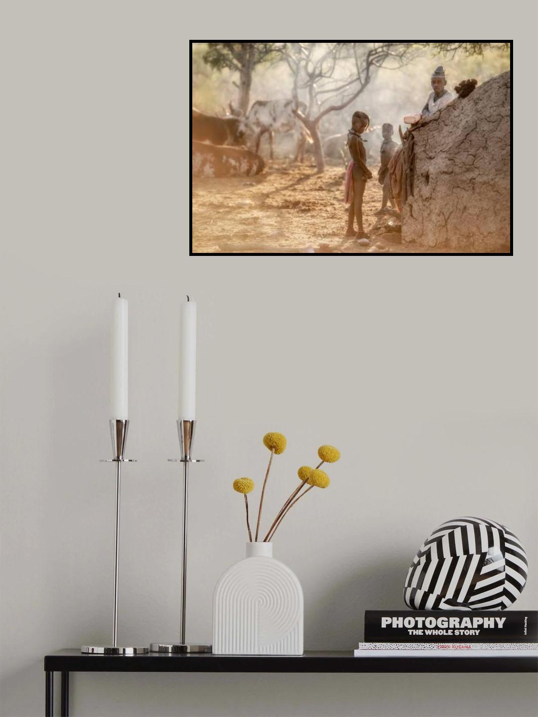 Dawn in a Himba village Poster och Canvastavla