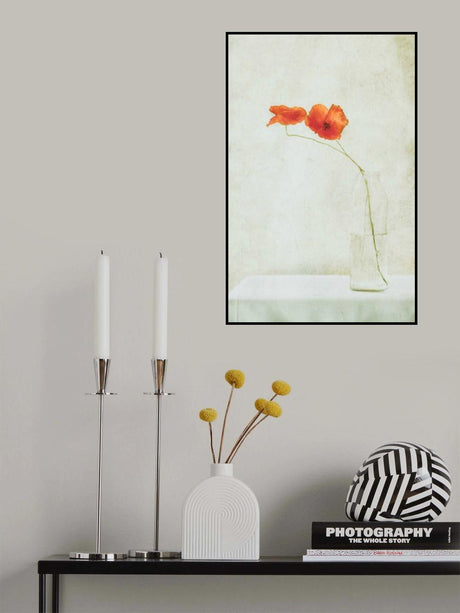 Two Poppies in a Bottle Poster och Canvastavla