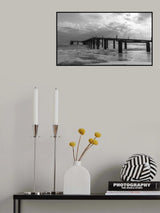 old pier and dramatic landscape Poster och Canvastavla