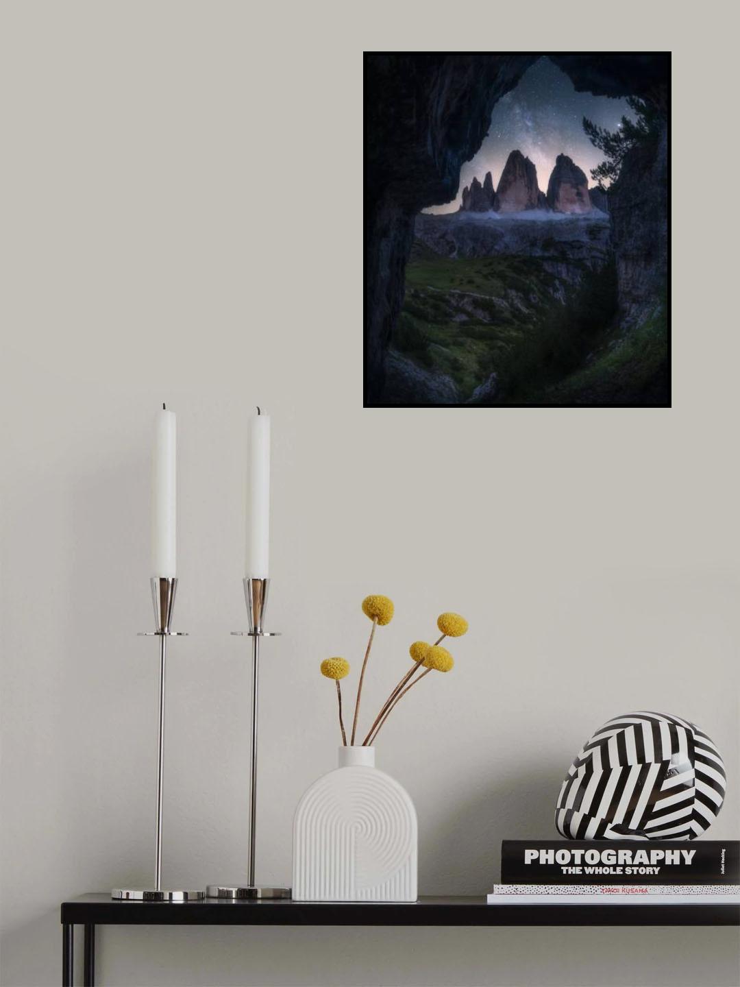 Watching the stars in the cave of tre cime Poster och Canvastavla