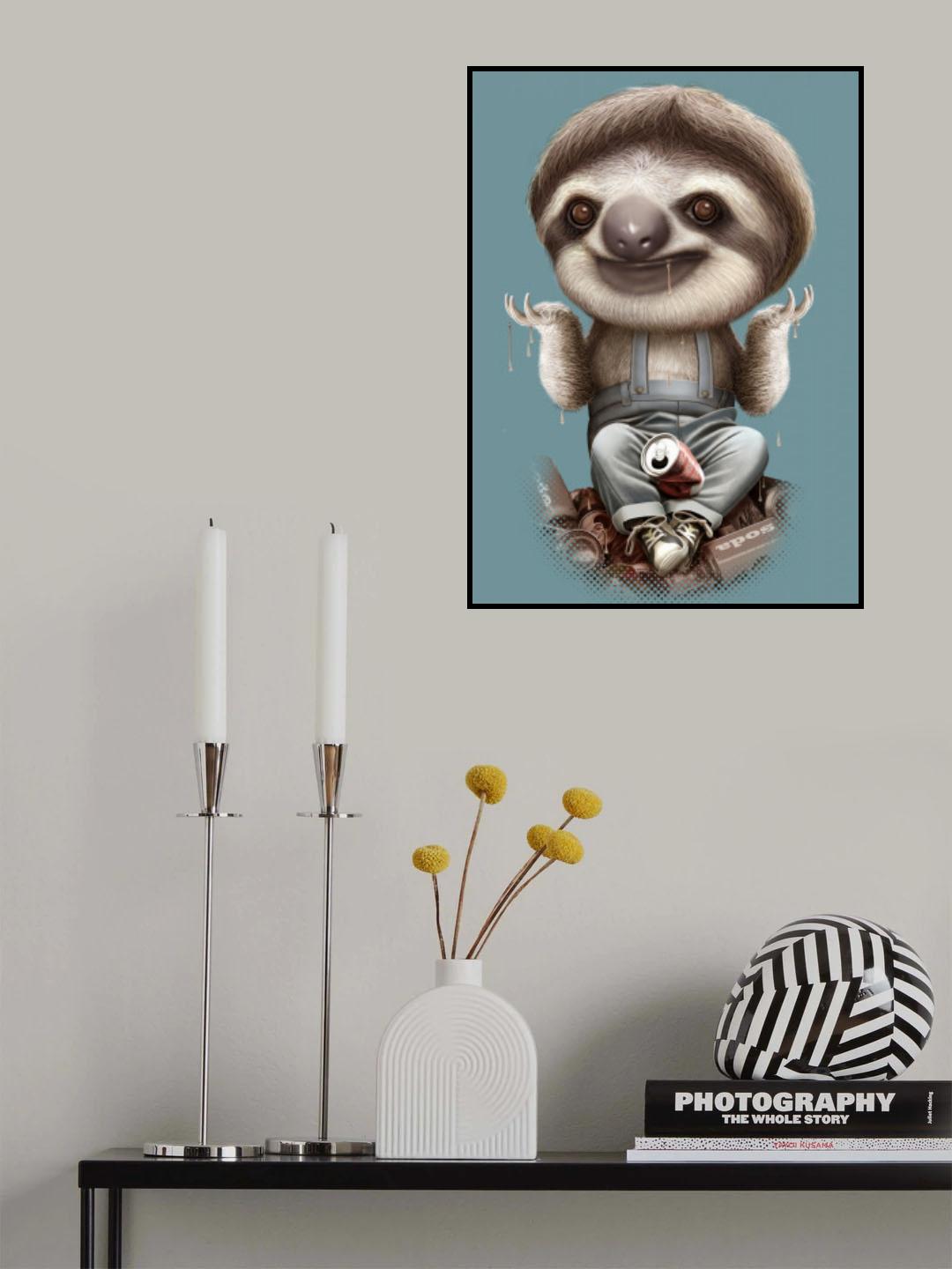 SLOTH DON'T CARE Poster och Canvastavla