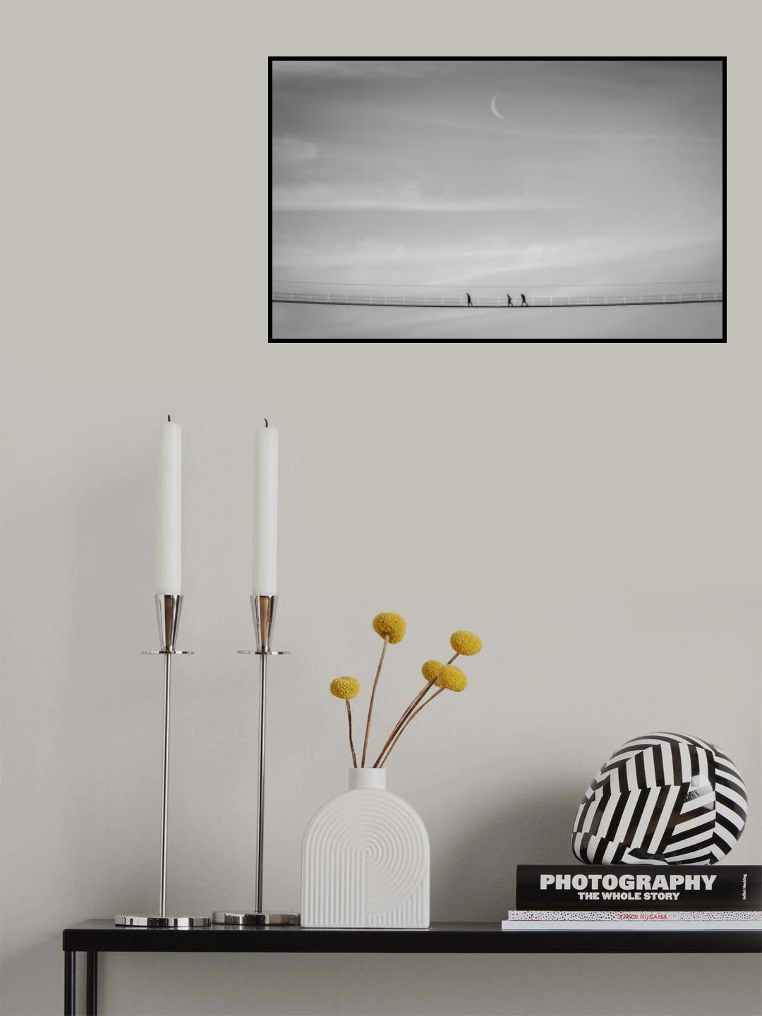 Moon and Bridge Poster och Canvastavla