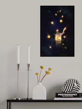Golden Starlight In Bottle Poster och Canvastavla