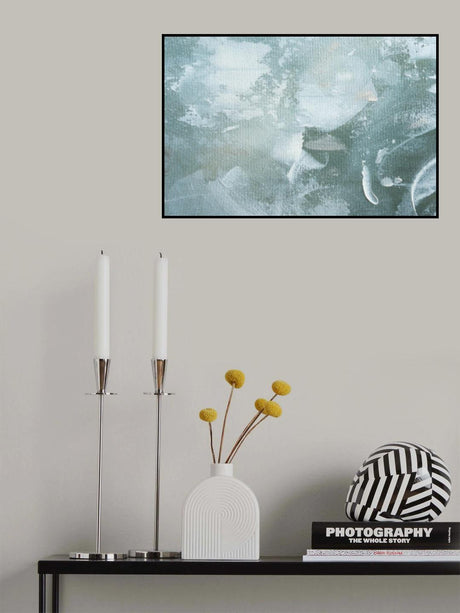 Green and White Acrylic No 3 Poster och Canvastavla