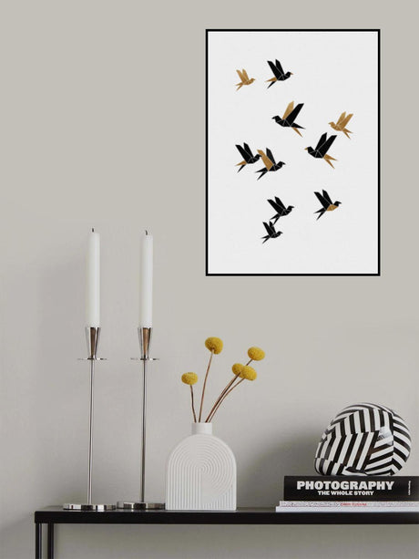 Origami Birds Collage I Poster och Canvastavla