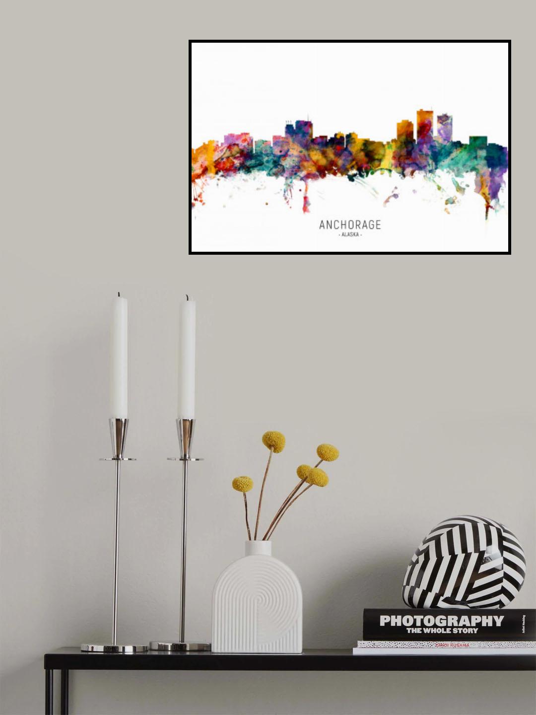 Anchorage Alaska Skyline Poster och Canvastavla