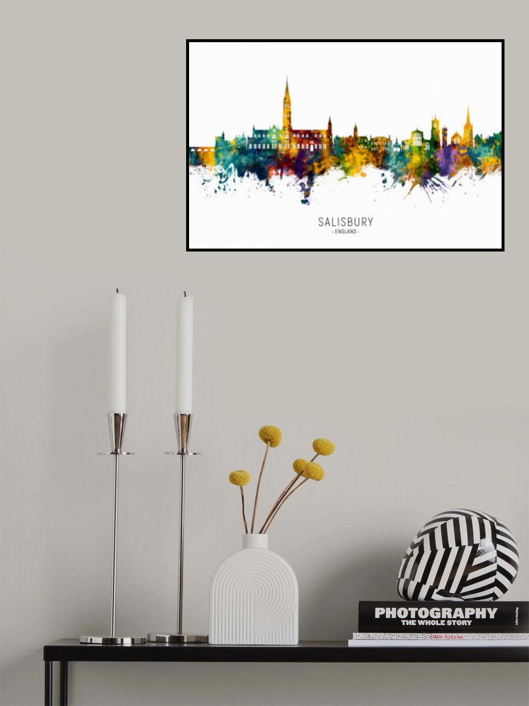 Salisbury England Skyline Poster och Canvastavla
